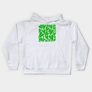 Green veiny heart shaped plant leaves pattern Kids Hoodie